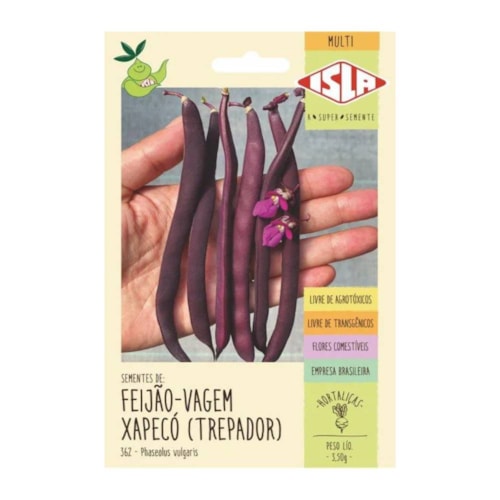 Sementes Isla Multi de Feijão Vagem Xapecó Trepador 3,50g