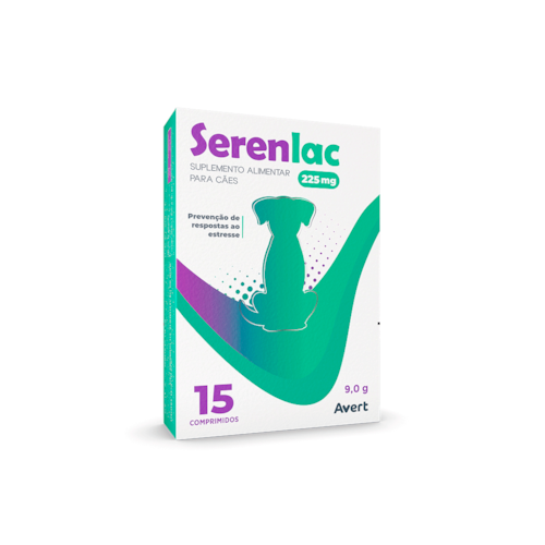Serenlac Avert Suplemento Prevenção de Estresse para Cães 225 mg 15 Comprimidos