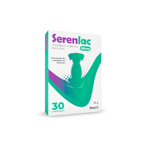 Serenlac Avert Suplemento Prevenção de Estresse para Cães 225 mg 30 Comprimidos