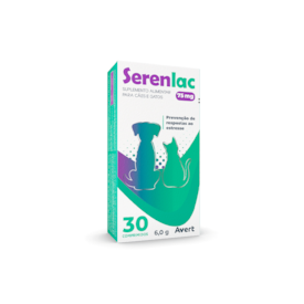 Serenlac Avert Suplemento Prevenção de Estresse para Cães 75 mg 30 Comprimidos