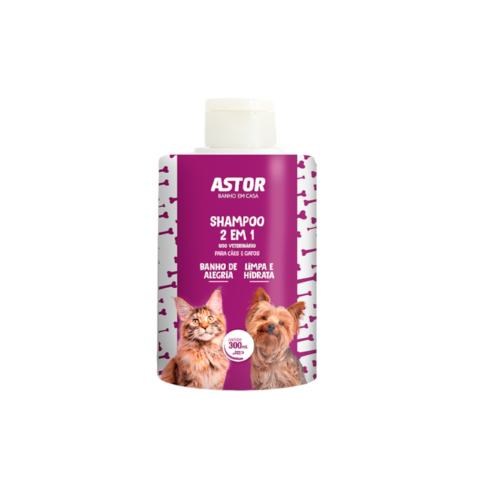 Shampoo Astor Banho em Casa 2 em 1 300ml - Mundo Animal