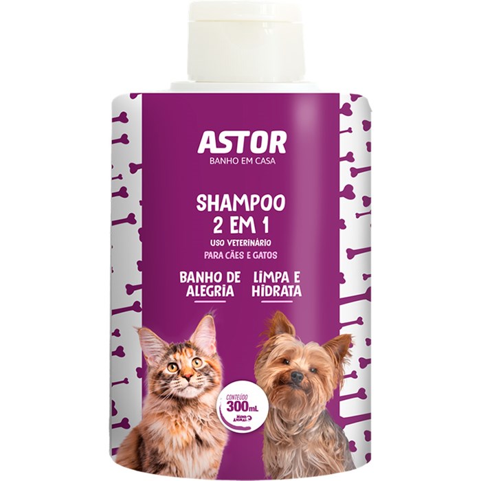 Shampoo Astor Banho em Casa 2 em 1 300ml - Mundo Animal
