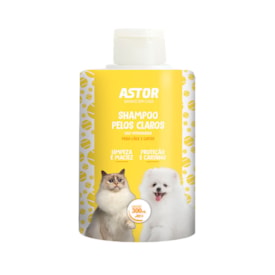 Shampoo Astor Pelos Claros Banho em Casa 300ml - Mundo Animal