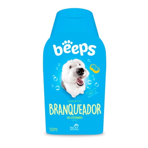 Shampoo Beeps Branqueador Pet Society para Cães e Gatos 500ml