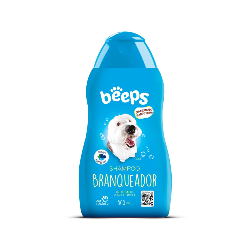 Shampoo Beeps Branqueador Pet Society para Cães e Gatos 500ml