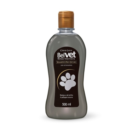 Shampoo Belvet Para Cães e Gatos Pelos Escuros 500ml