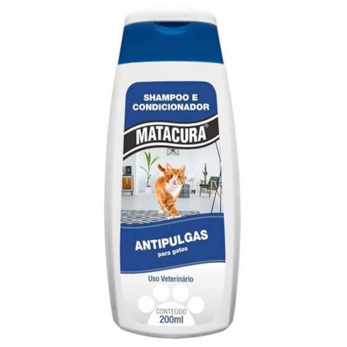 Shampoo e Condicionador Antipulgas Matacura para Gatos 200ml