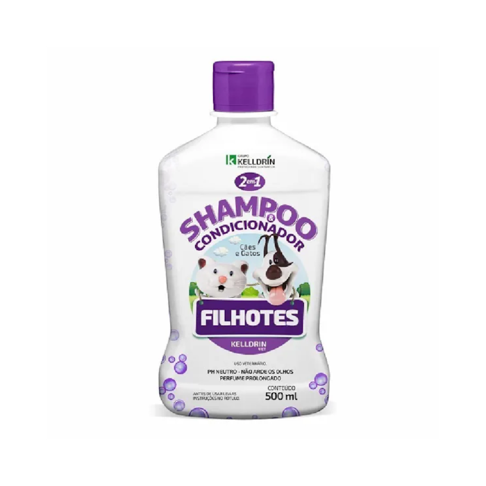 Shampoo e Condicionador para Cães e Gatos Filhotes 500ml - Kelldrin