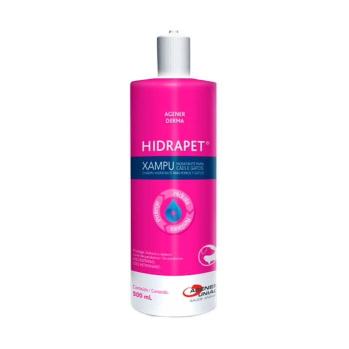 Shampoo Hidratante Hidrapet Agener União para Cães e Gatos 500 ml