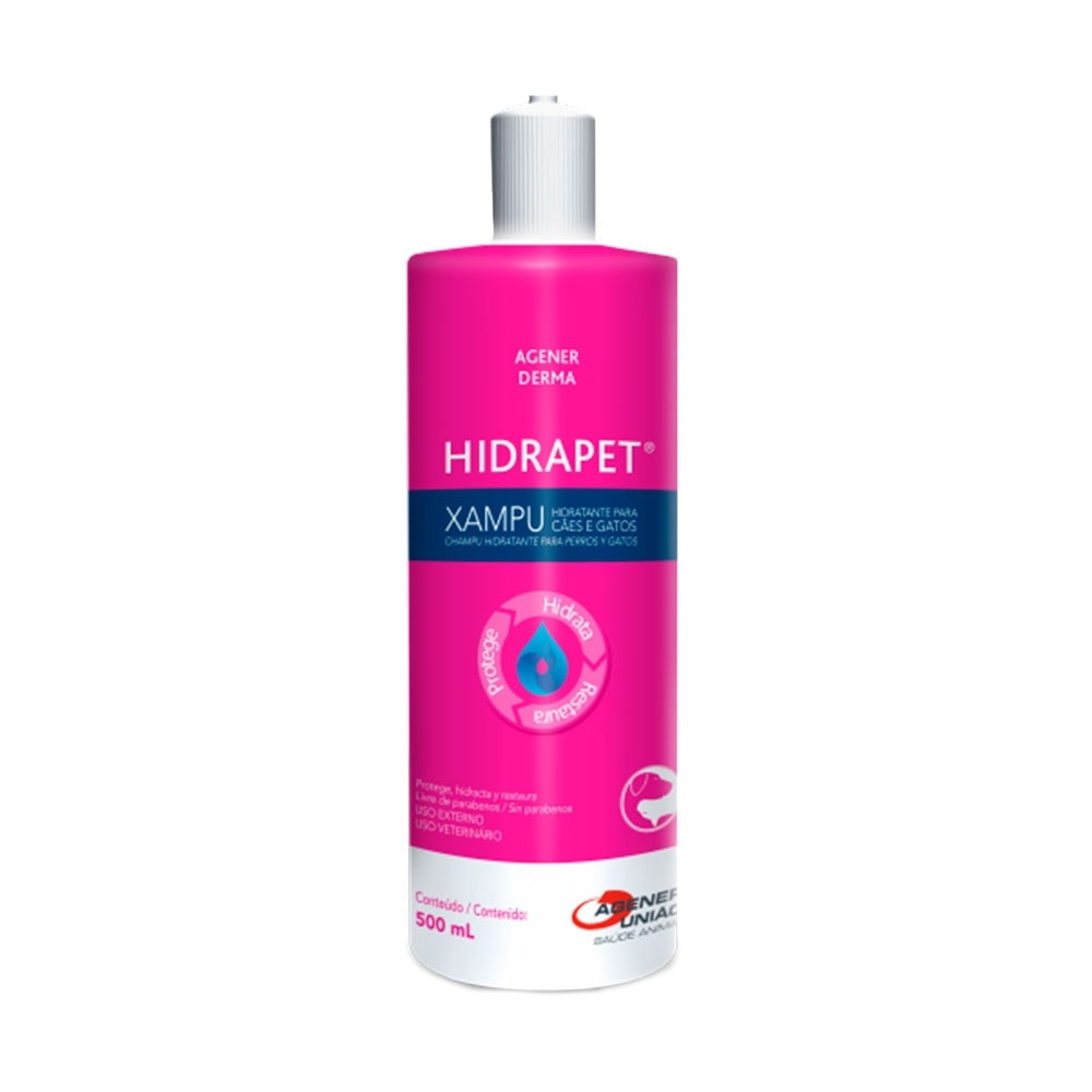 Shampoo Hidratante Hidrapet Agener União para Cães e Gatos 500 ml