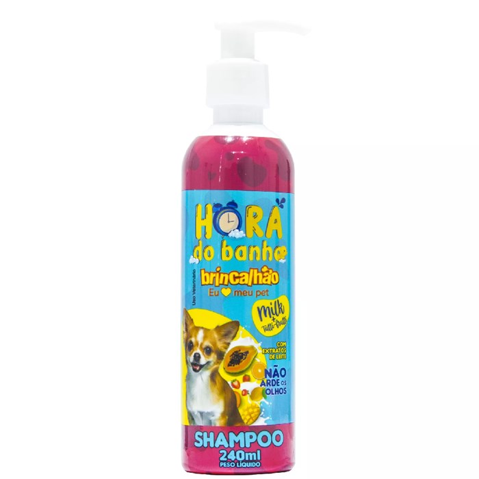 Shampoo Hora do Banho para Cães Milk/Tutti 240ml Brincalhão Pet