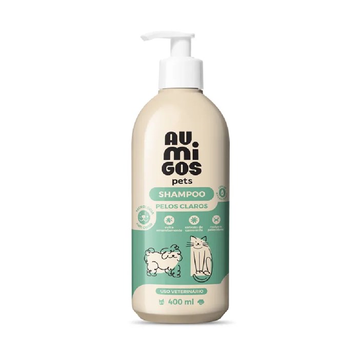 Shampoo Pelos Claros Boticário Au.Migos para Cães e Gatos 400ml
