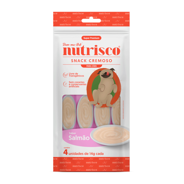 Snack Cremoso Nutrisco para Cães Sabor Salmão 4x14g