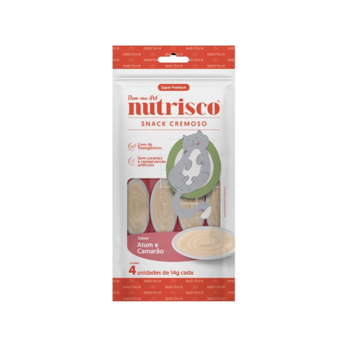 Snack Cremoso Nutrisco para Gatos Sabor Atum e Camarão 56g