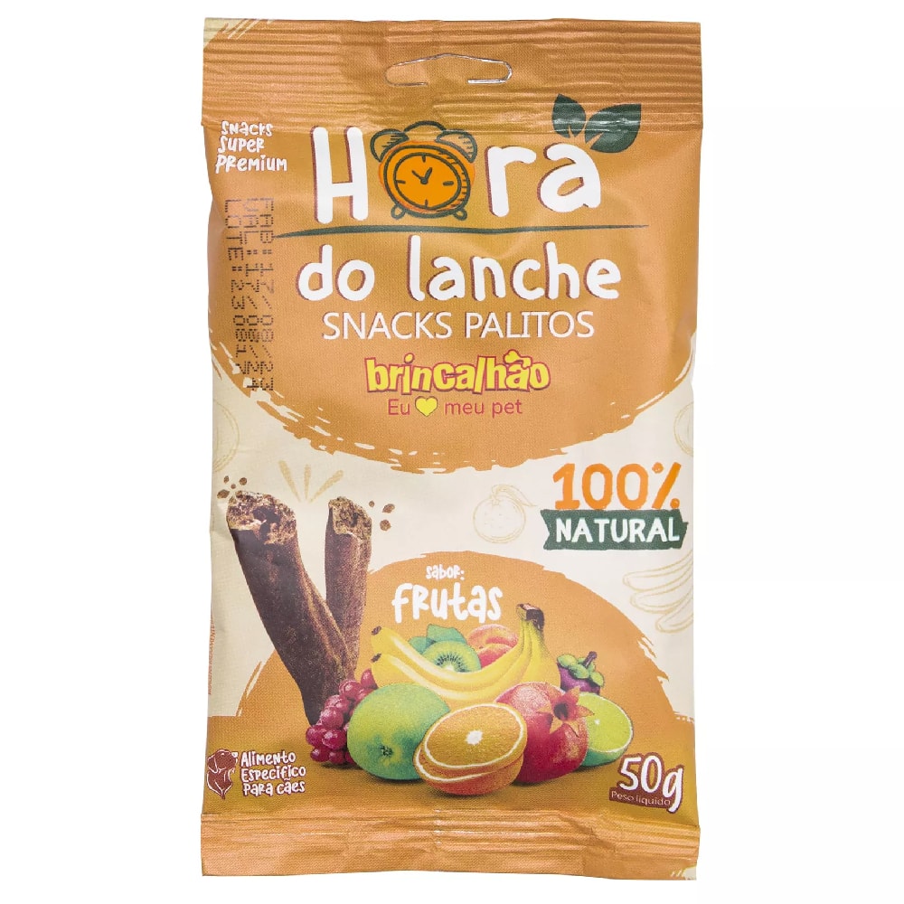 Snack Palitos Hora do Lanche Mix de Frutas 40g Brincalhão Pet