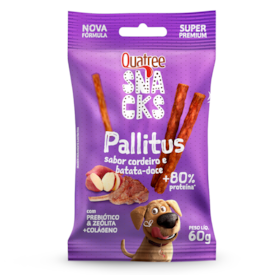 Snack Quatree Pallitus Sabor Cordeiro e Batata Doce 60g