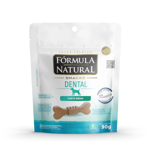 Snacks Dental Fórmula Natural para Cães Adultos Porte Médio 90g