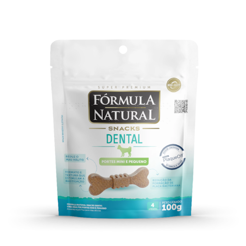 Snacks Dental Fórmula Natural para Cães Adultos Portes Mini e Pequeno 100g