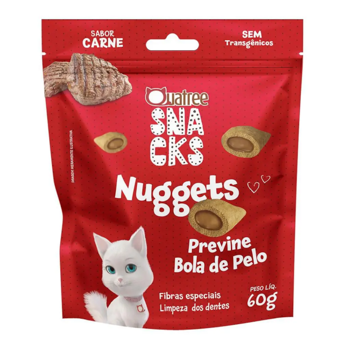 Snacks Nuggets Quatree Cat Bola de Pelo Carne 60g