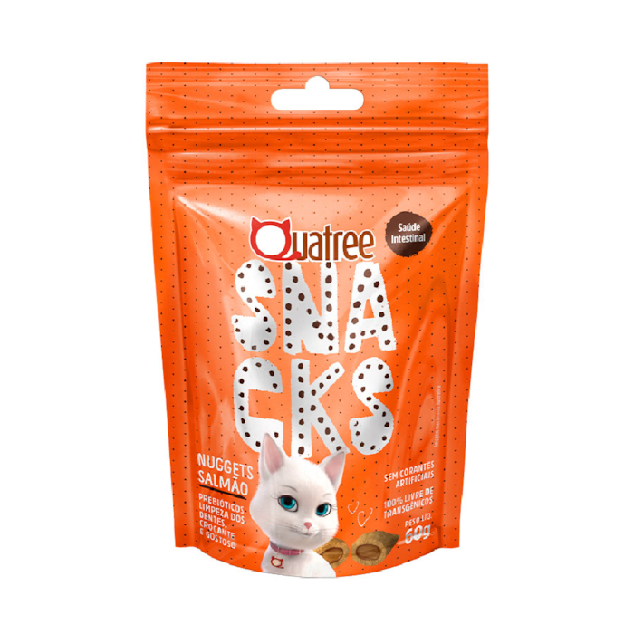 Snacks Nuggets Quatree Cat Bola de Pelo Salmão 60g