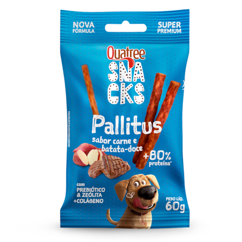 Snacks Quatree Pallitus Sabor Carne e Batata Doce 60g