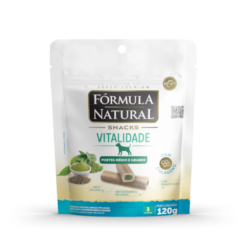 Snacks Vitalidade Fórmula Natural Cães Adultos Portes Médio e Grande 120g