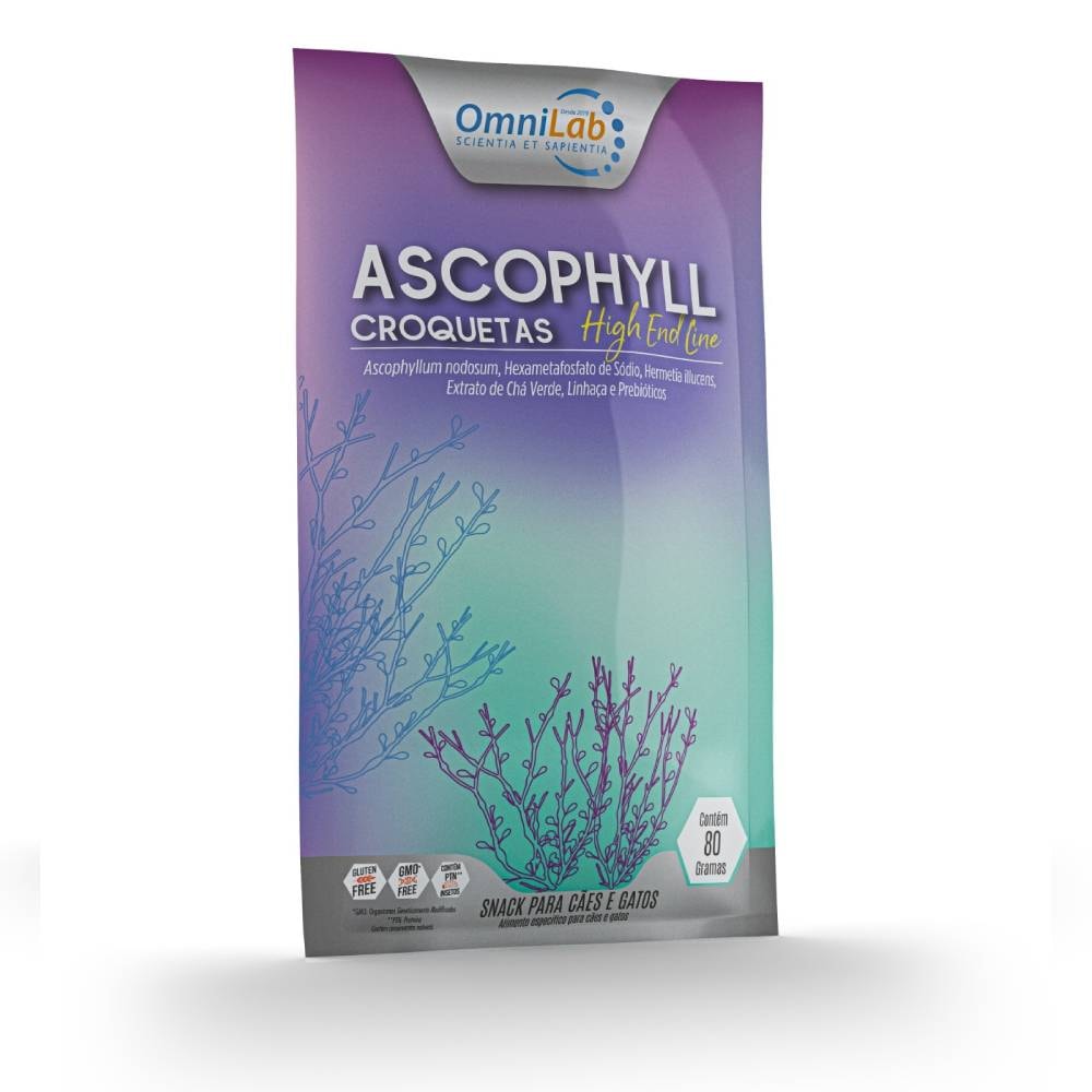 Snak Ascophill Croquetas High end Line Omnilab Cães e Gatos com Sensibilidade Alimentar 80 g