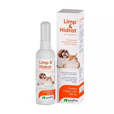 Solução de Limpeza Otológica Limp & Hidrat Ourofino para Cães e Gatos 100ml 