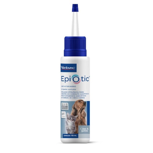 Solução Otológica Epiotic Virbac para Cães e Gatos 100 mL