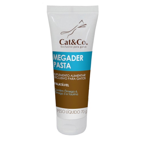 Suplemento Alimentar em Pasta para Gatos Cat e Co Megaderm 70g - Mundo Animal