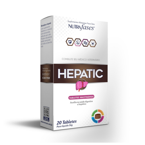 Suplemento Alimentar Nutrafases Hepatic para Cães Vetzam 20 Tabletes 