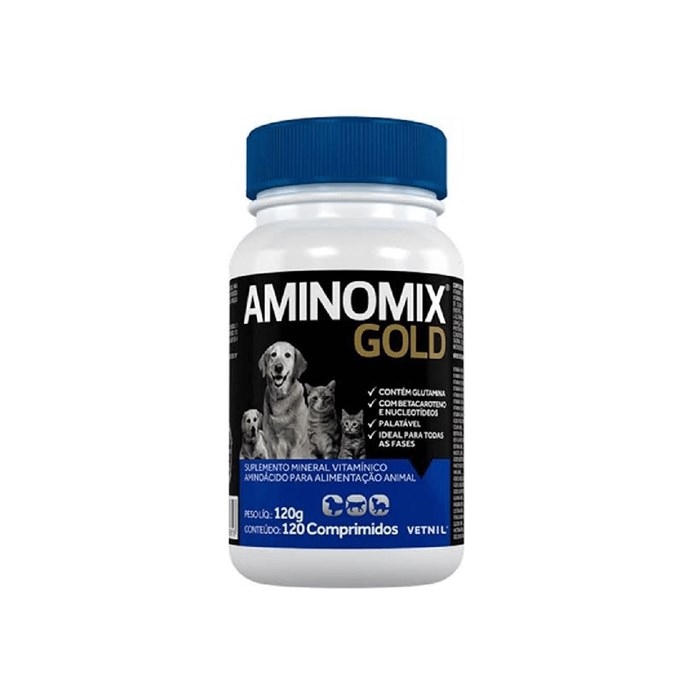Suplemento Aminomix Gold Vetnil para Cães e Gatos 120g
