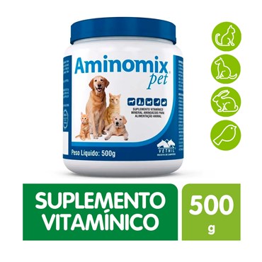Suplemento Aminomix Pet Vetnil Uso Veterinário 500 g