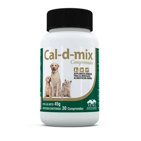 Suplemento Cálcio Cal-D Mix Vetnil 30 Comprimidos