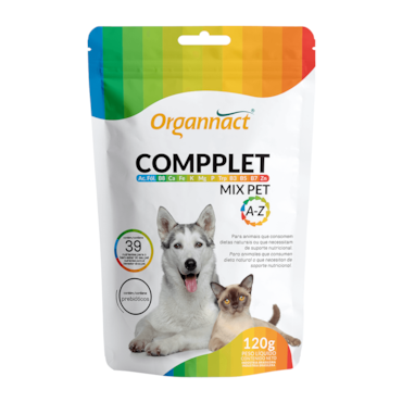 Suplemento Compplet Mix Pet A-Z Organnact para Cães e Gatos 120g