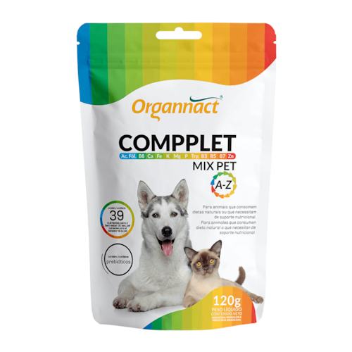 Suplemento Compplet Mix Pet A-Z Organnact para Cães e Gatos 120g