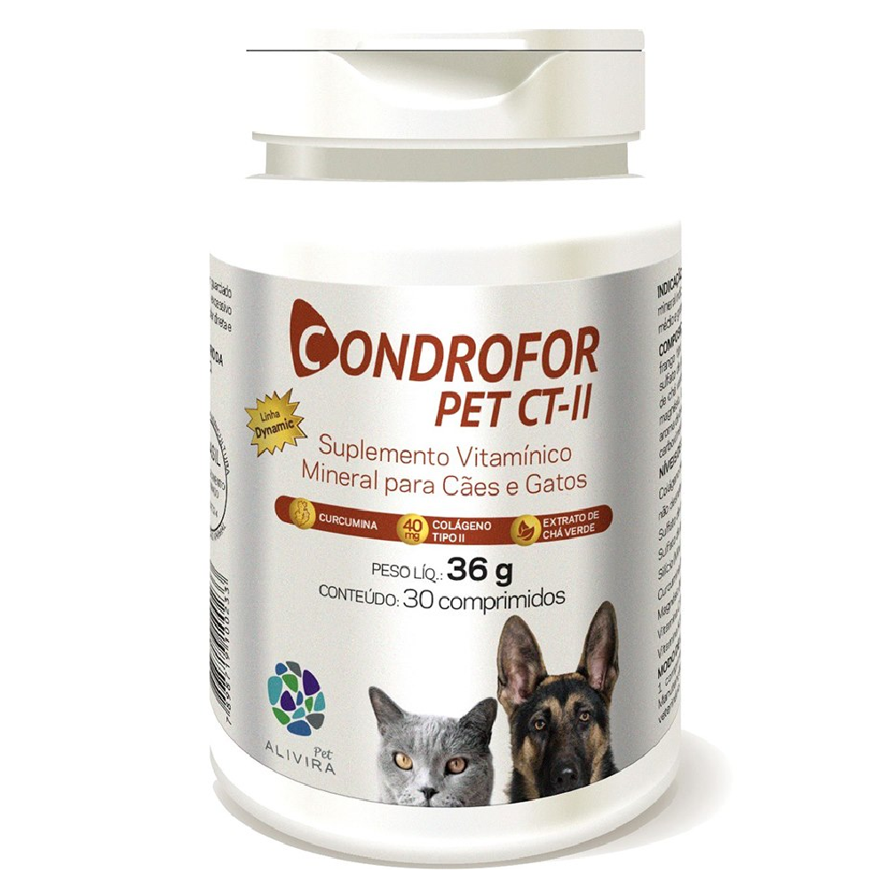 Suplemento Condrofor Pet CT-II 30 Comp - Alivira