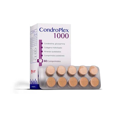 Suplemento Condroplex Avert para Cães de Médio Porte e Gatos de Grande Porte 1000 mg 60 Comprimidos