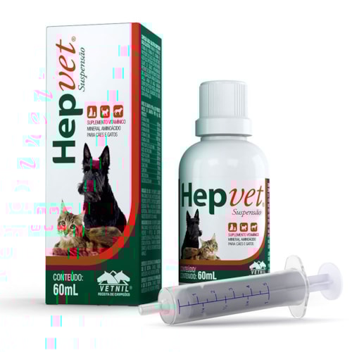 Suplemento Hepvet Vetnil Suspensão para Cães e Gatos 60ml