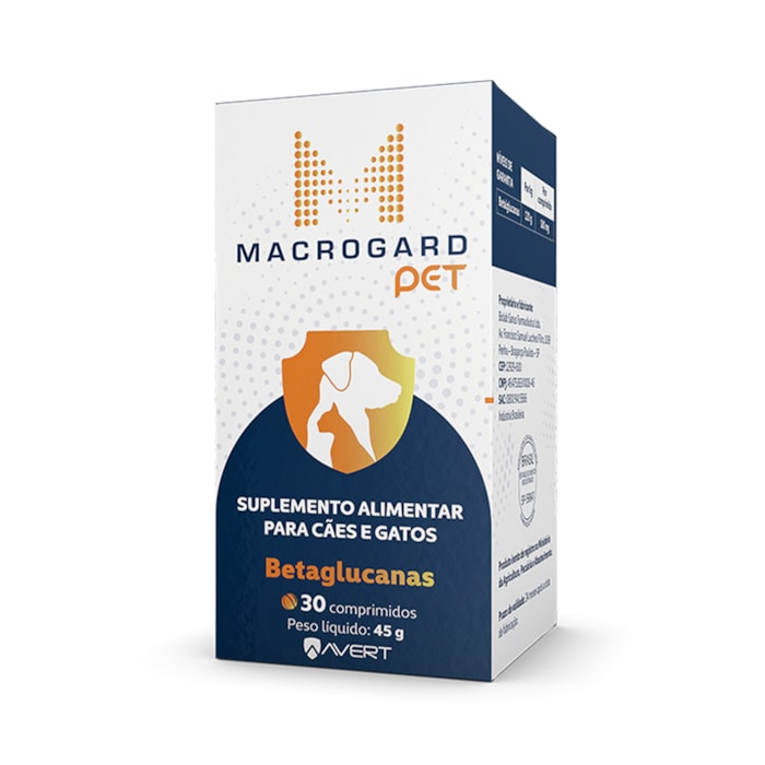 Suplemento Macrogard Pet para Cães e Gatos 30 Comprimidos Avert