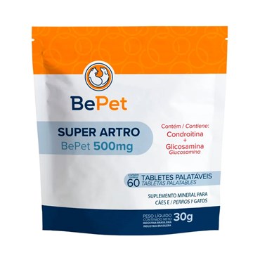 Suplemento Mineral Bepet Super Artro Cães e Gatos