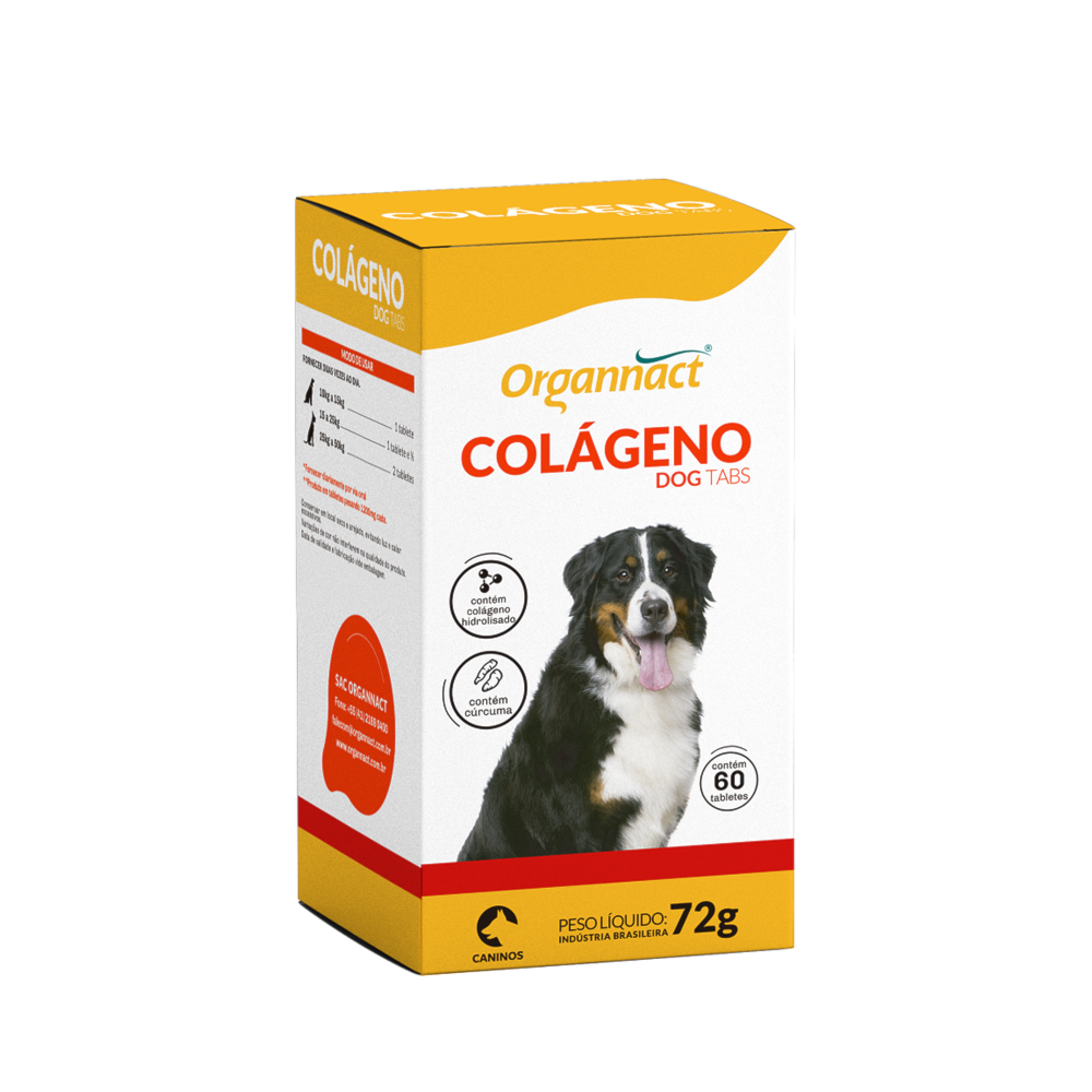Suplemento Mineral Organnact Colágeno Dog Tabs para Cães 72g