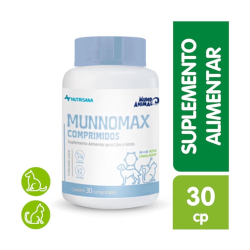 Suplemento Munnomax Mundo Animal para Cães e Gatos 30 Comprimidos 