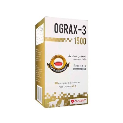 Suplemento Nutricional Ograx-3 para Cães e Gatos 30 Cápsulas