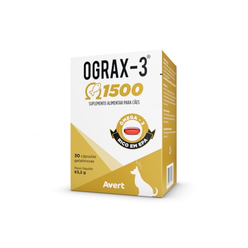 Suplemento Nutricional Ograx-3 para Cães e Gatos 30 Cápsulas - imagem adicional