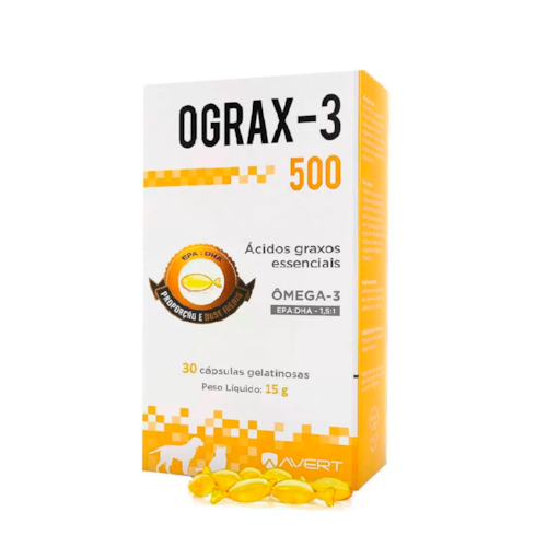 Suplemento Nutricional Ograx-3 para Cães e Gatos 30 Cápsulas