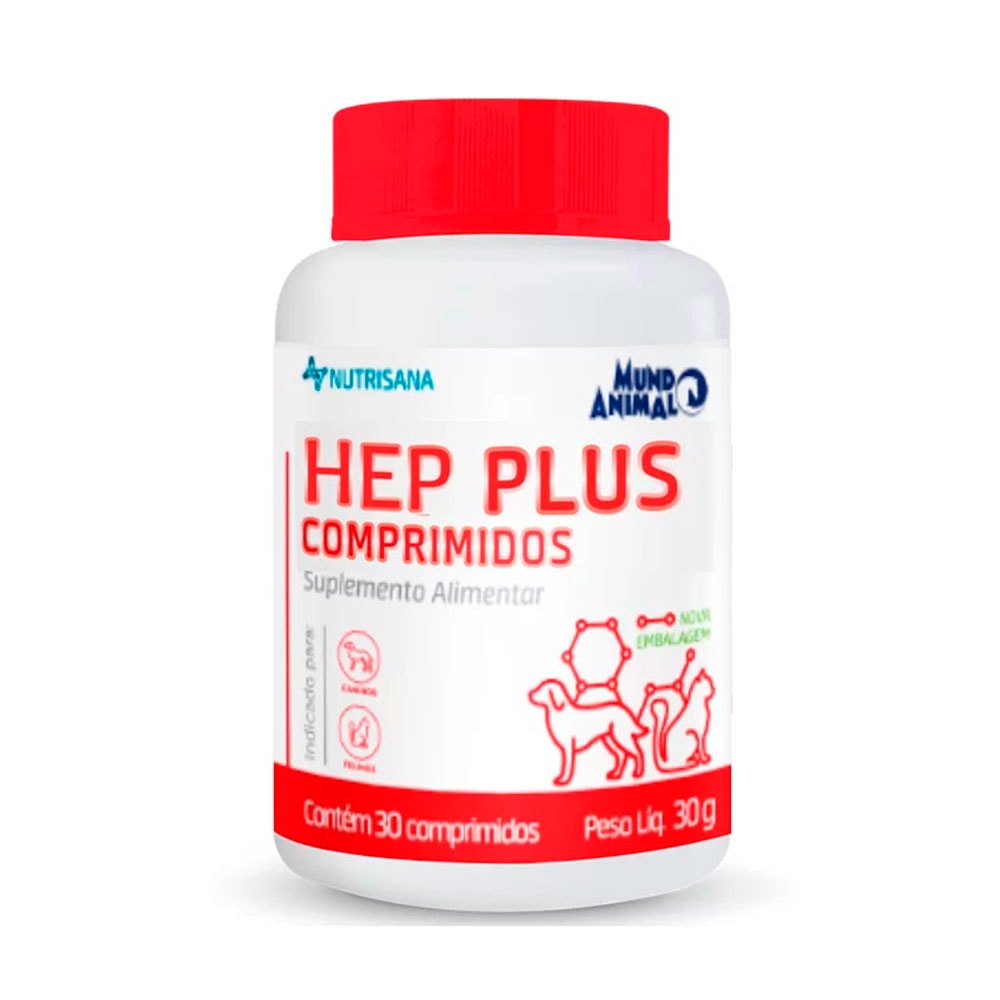 Suplemento Nutrisana Hep Plus para Cães e Gatos 30 Comprimidos
