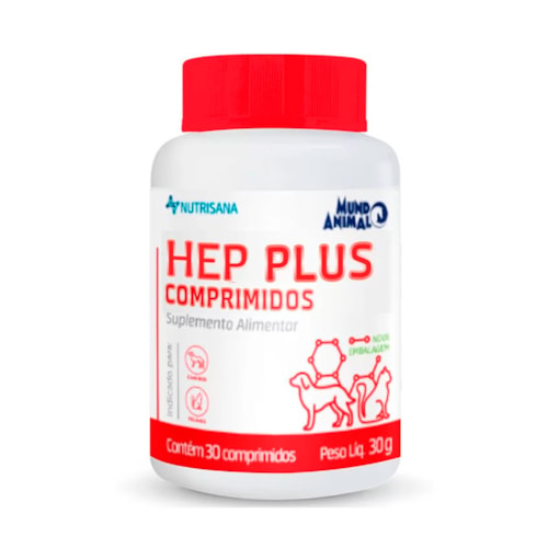 Suplemento Nutrisana Hep Plus para Cães e Gatos 30 Comprimidos