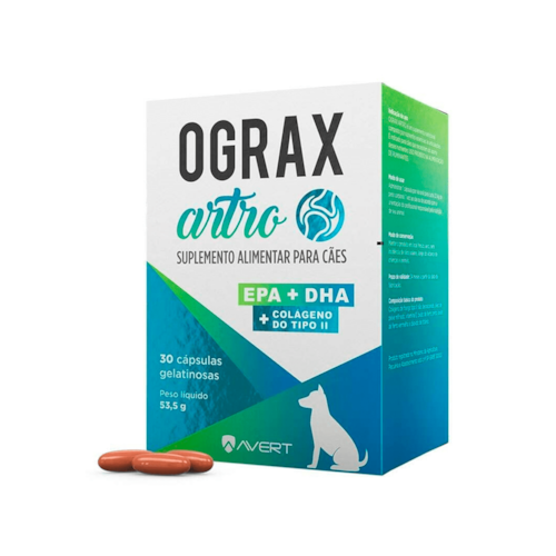 Suplemento Ograx Artro Avert para Cães 30 Cápsulas