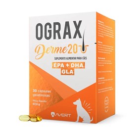 Suplemento Ograx Derme 20 Avert para Cães com 30 Cápsulas 